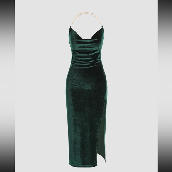 Dresses | Green Velvet Dress | Poshmark